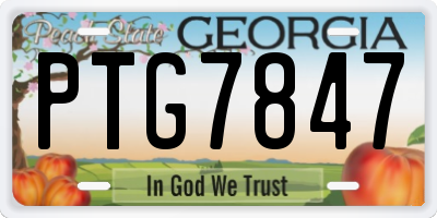 GA license plate PTG7847