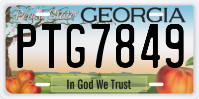 GA license plate PTG7849