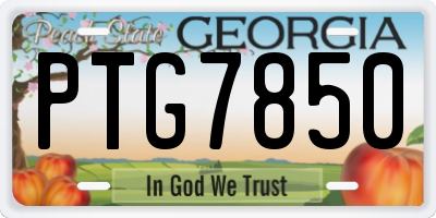 GA license plate PTG7850
