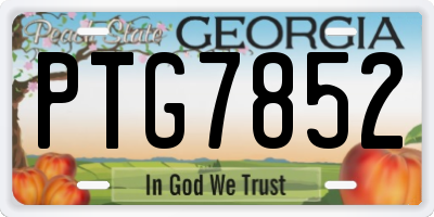 GA license plate PTG7852
