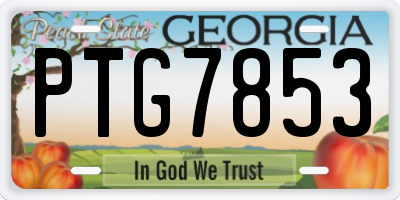 GA license plate PTG7853