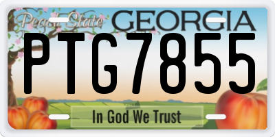GA license plate PTG7855