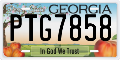 GA license plate PTG7858