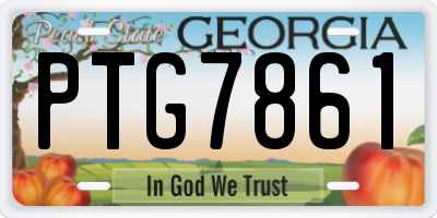GA license plate PTG7861