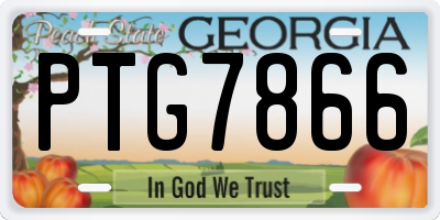 GA license plate PTG7866