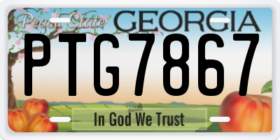 GA license plate PTG7867