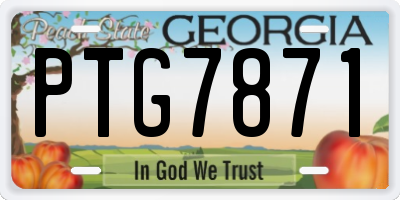 GA license plate PTG7871