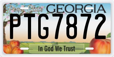GA license plate PTG7872