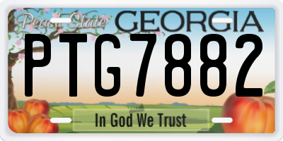 GA license plate PTG7882