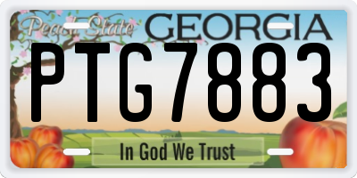 GA license plate PTG7883
