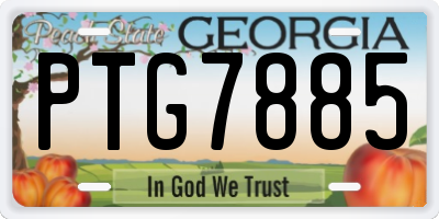 GA license plate PTG7885