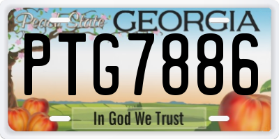 GA license plate PTG7886