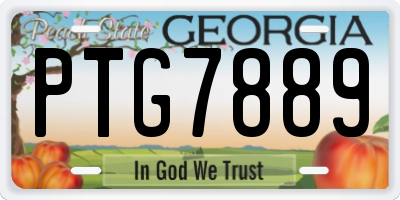 GA license plate PTG7889