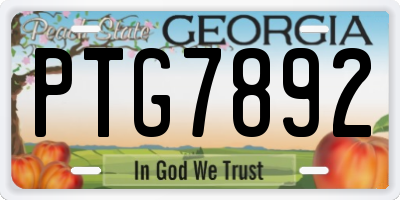 GA license plate PTG7892