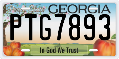 GA license plate PTG7893