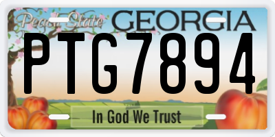 GA license plate PTG7894