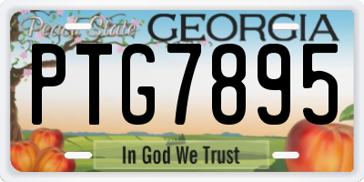GA license plate PTG7895