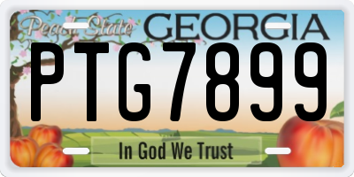 GA license plate PTG7899