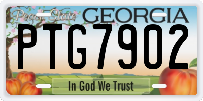GA license plate PTG7902