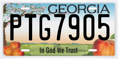 GA license plate PTG7905