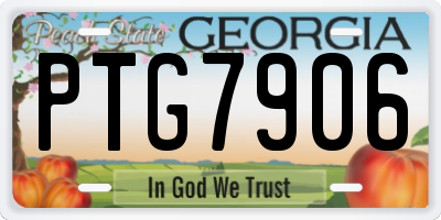 GA license plate PTG7906
