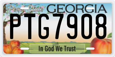 GA license plate PTG7908