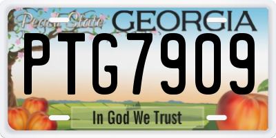 GA license plate PTG7909