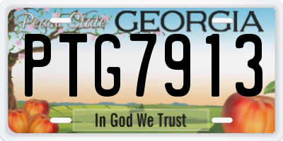 GA license plate PTG7913