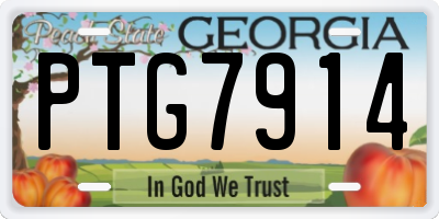 GA license plate PTG7914