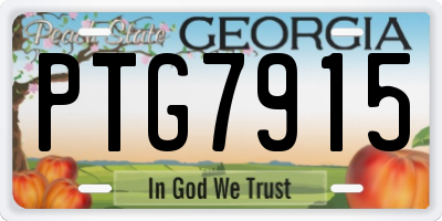 GA license plate PTG7915