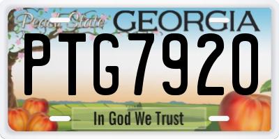 GA license plate PTG7920