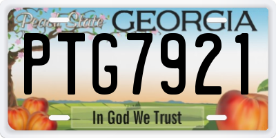GA license plate PTG7921