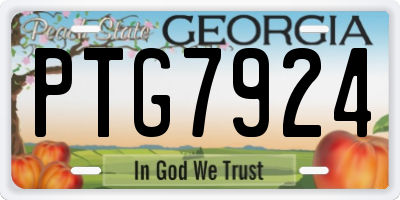 GA license plate PTG7924