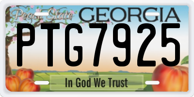 GA license plate PTG7925