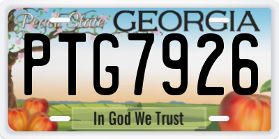 GA license plate PTG7926