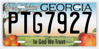 GA license plate PTG7927