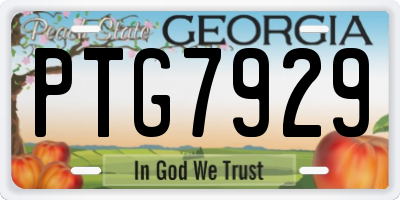 GA license plate PTG7929