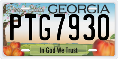GA license plate PTG7930