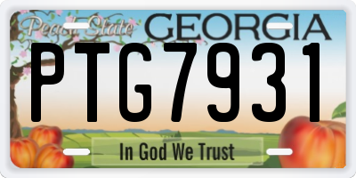 GA license plate PTG7931