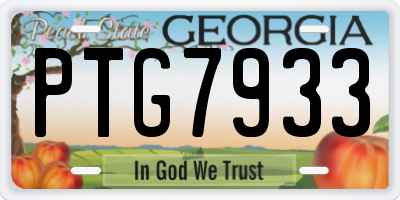 GA license plate PTG7933