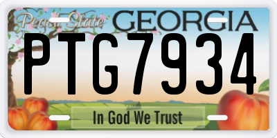 GA license plate PTG7934