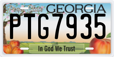 GA license plate PTG7935