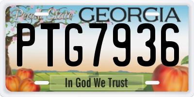 GA license plate PTG7936