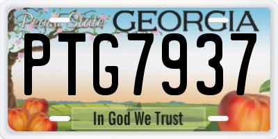 GA license plate PTG7937