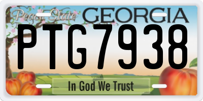 GA license plate PTG7938
