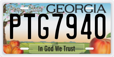 GA license plate PTG7940