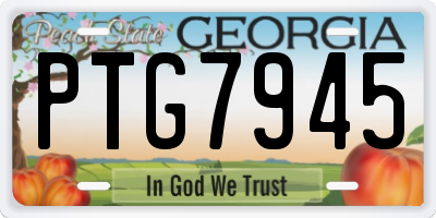 GA license plate PTG7945
