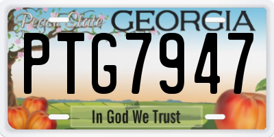 GA license plate PTG7947