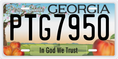 GA license plate PTG7950
