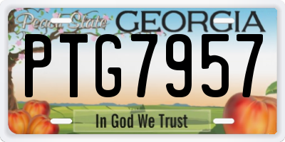 GA license plate PTG7957